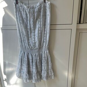 Temptations Strapless White Eyelet Dress